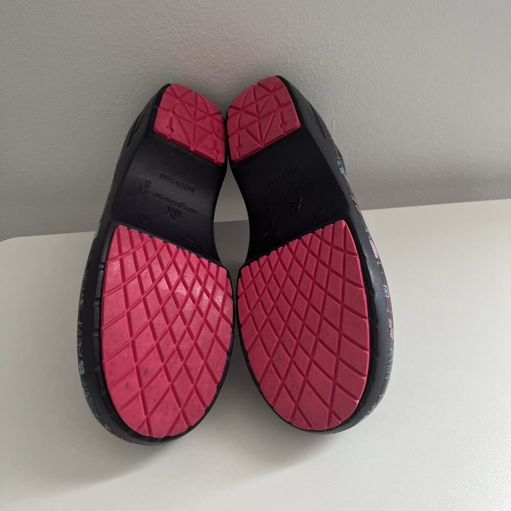 Anywear Slip Resistant Nurse Shoes Flower Graphic Clogs Size Women 10 Men 8 - Picture 3 of 4